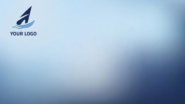 Minimal blue gradient background with subtle lighting and logo placement, suitable for professional video calls and virtual meeting environments.