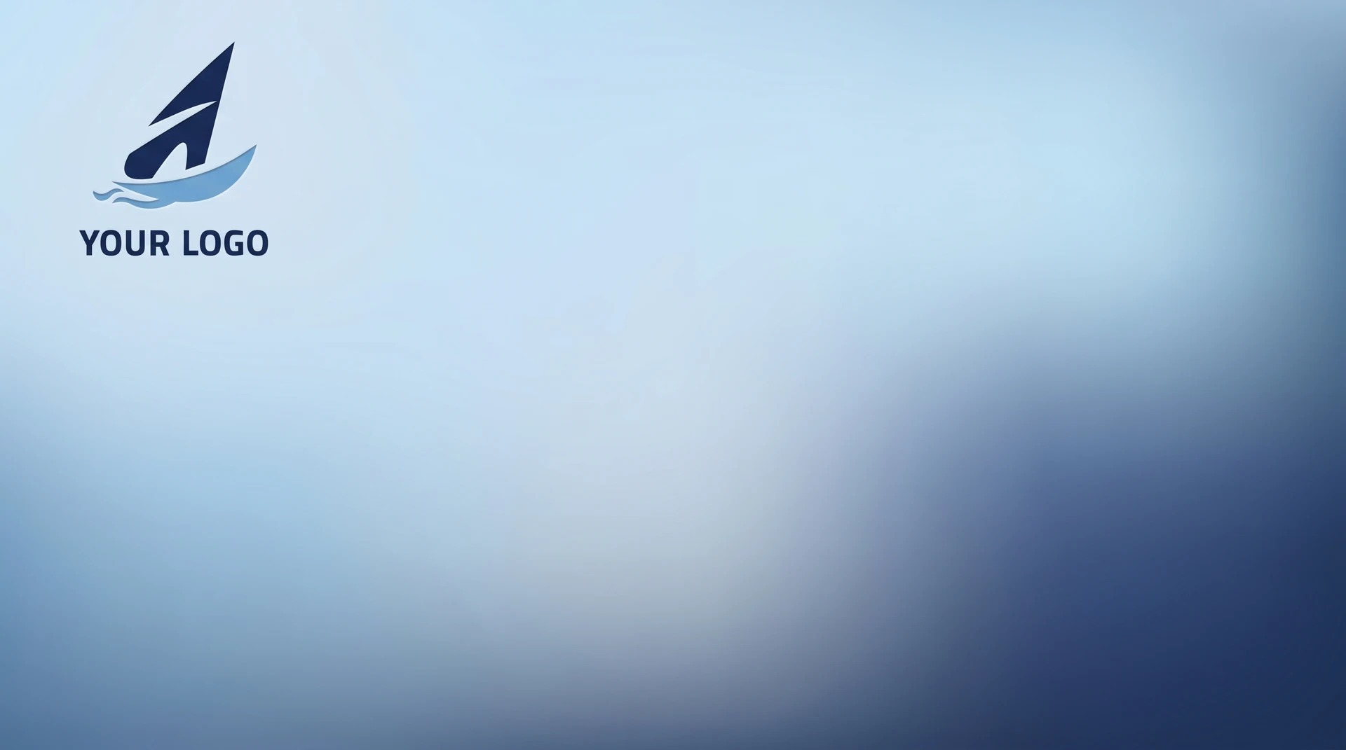 Minimal blue gradient background with subtle lighting and logo placement, suitable for professional video calls and virtual meeting environments.
