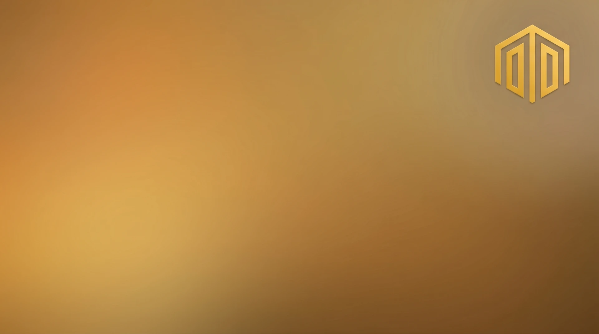 Elegant gold gradient background with warm tones and logo placement, designed for premium virtual meetings and professional video calls.