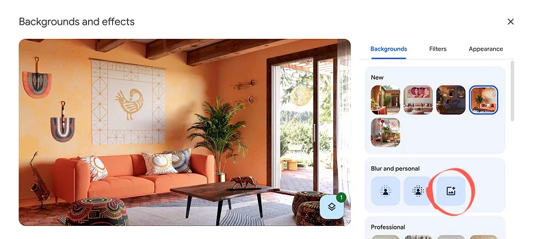 Google Meet - Upload Custom Background