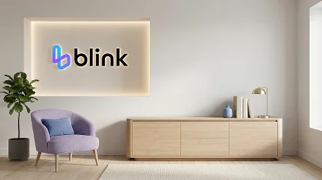 Branded virtual background for video calls - Blink