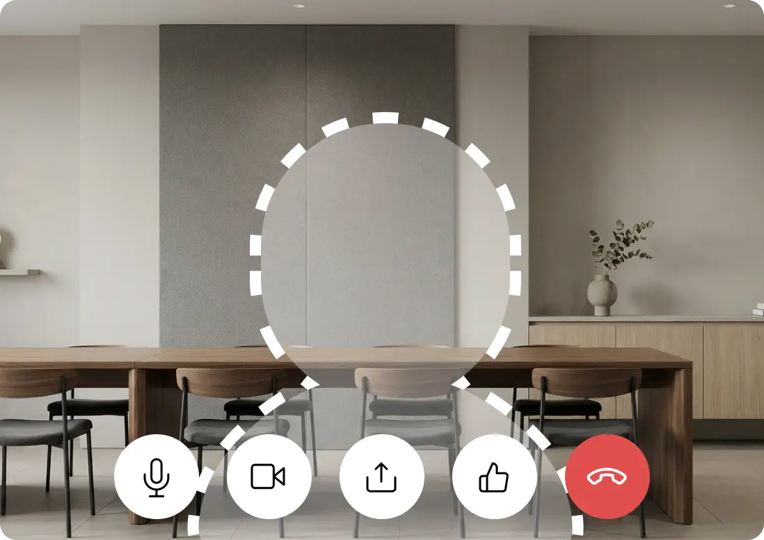 Laptop showing a Microsoft Teams call with a virtual background